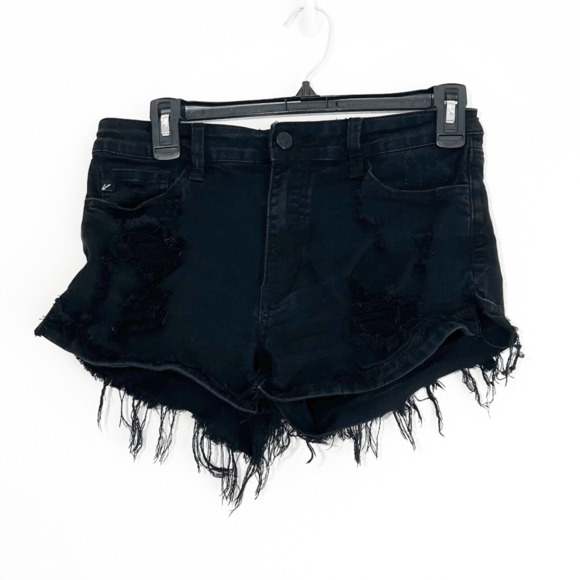 Kancan Jean Shorts Womens 28 Distressed Fray Summer Preppy Beachy Coconut Girl - Picture 1 of 6